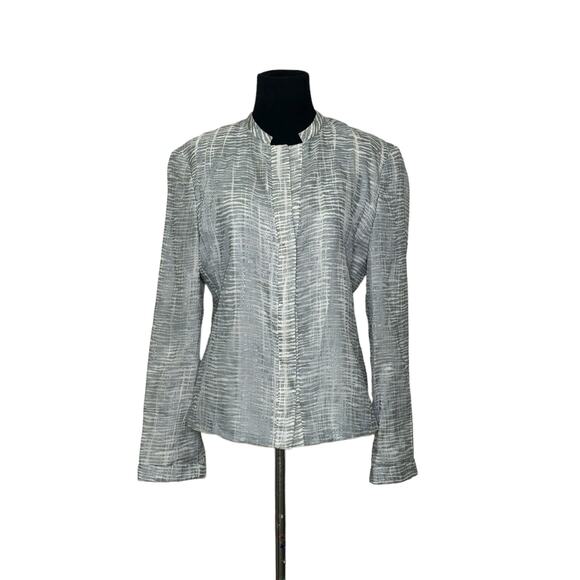 Giorgio Armani Silk Silver Long Sleeves Blazer Size 40 - US Small - Picture 5 of 11